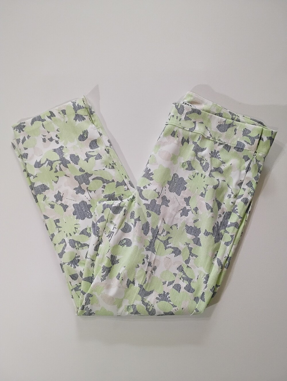 Izod Golf Pants Womens Size 10 Navy Neon Green‎ Floral Outdoor Athleisure